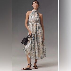 Anthropologie The Somerset Maxi Dress: Halter Edition in the Blue Motif